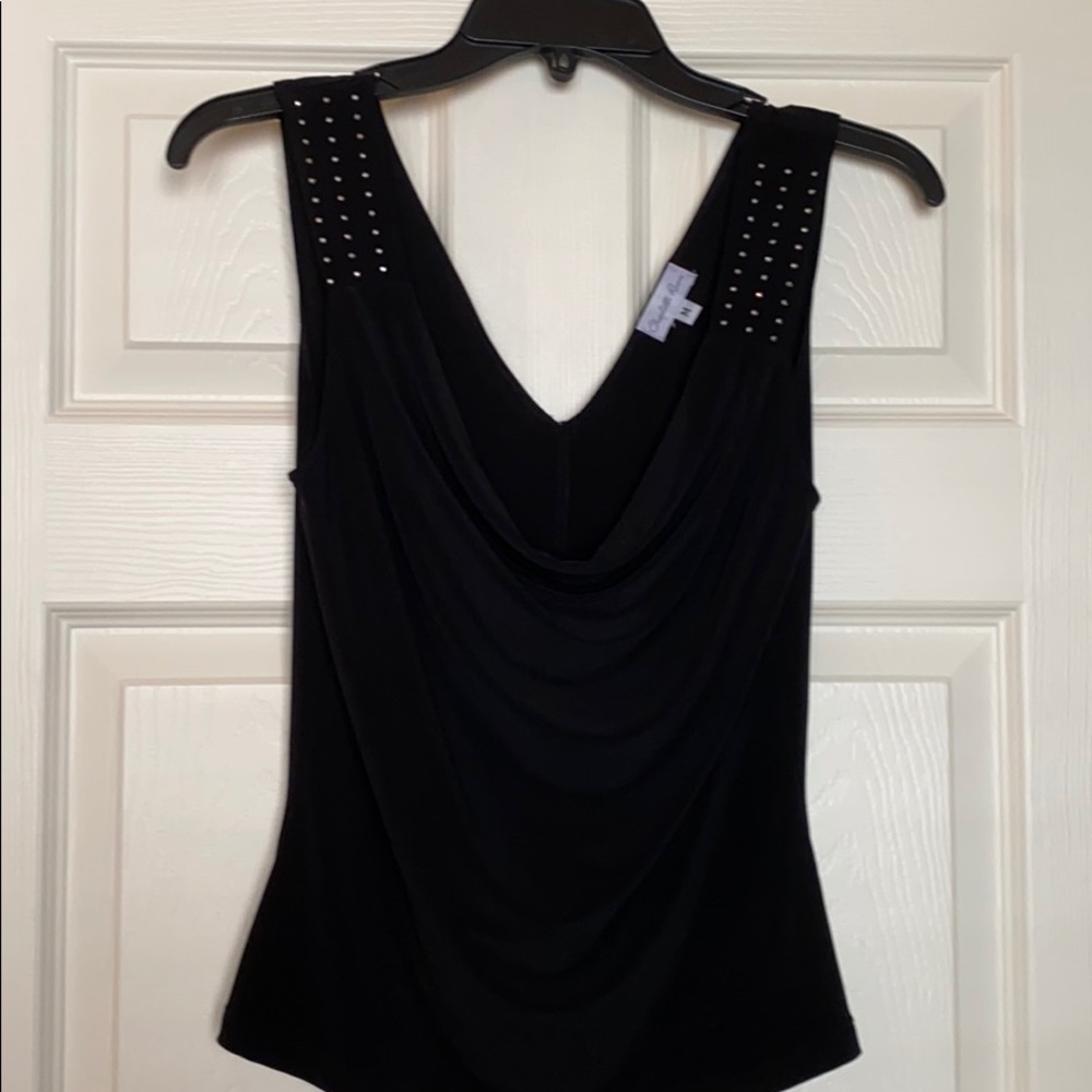 VINTAGE CHARLOTTE RUSSO BLACK  TOP:/SILVER DETAIL!